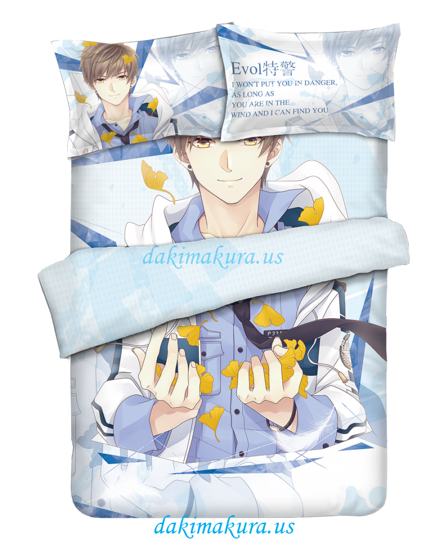 Bai qi Japanese Anime Bed Sheet Duvet Cover with Pillow Covers